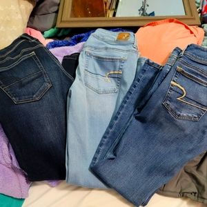 SOLD 3 pair American Eagle jeans